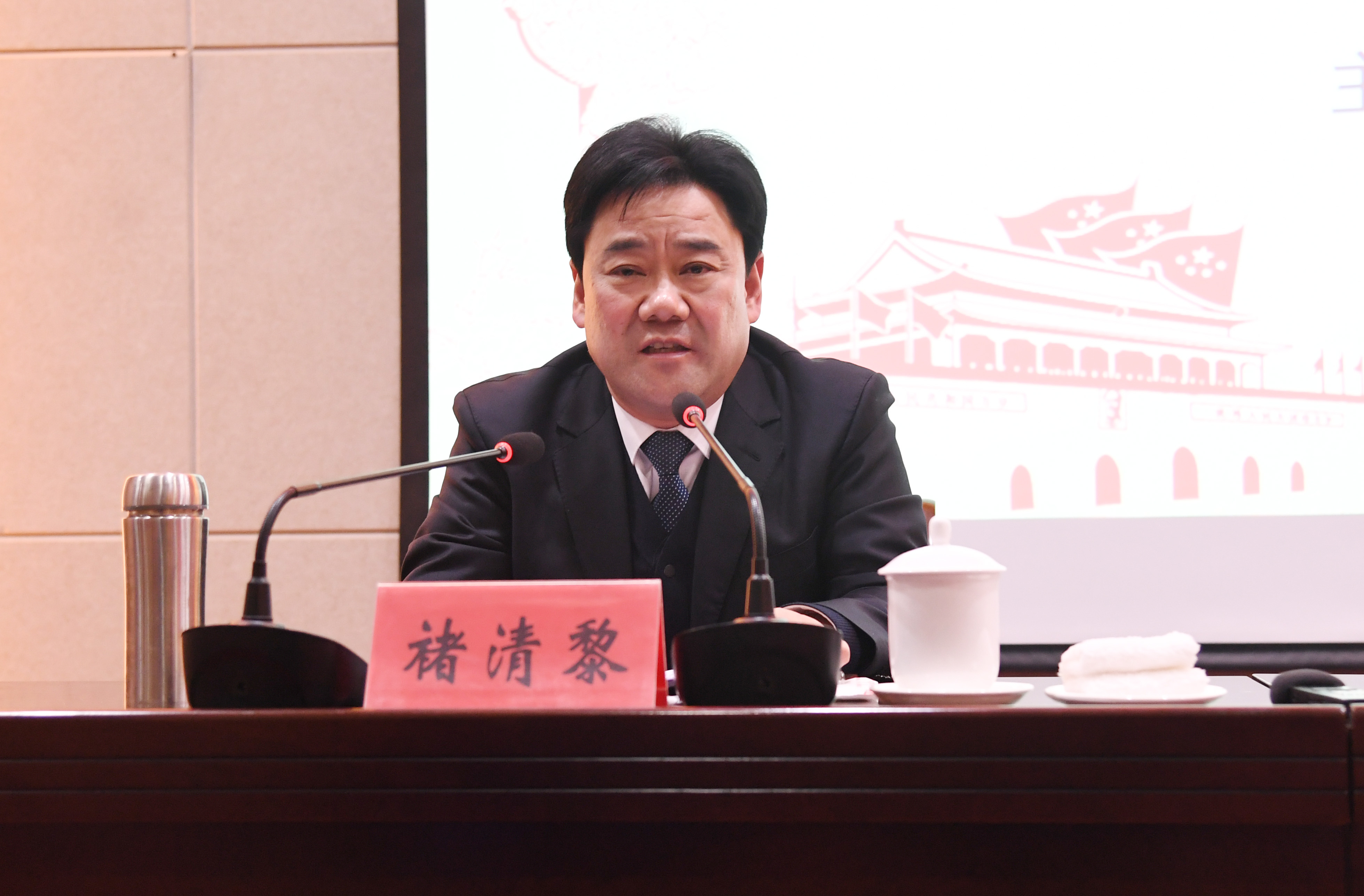 ２党的十九大精神南阳市委宣讲团成员、方城县委书记褚清黎做党的十九大精神宣讲报告.JPG